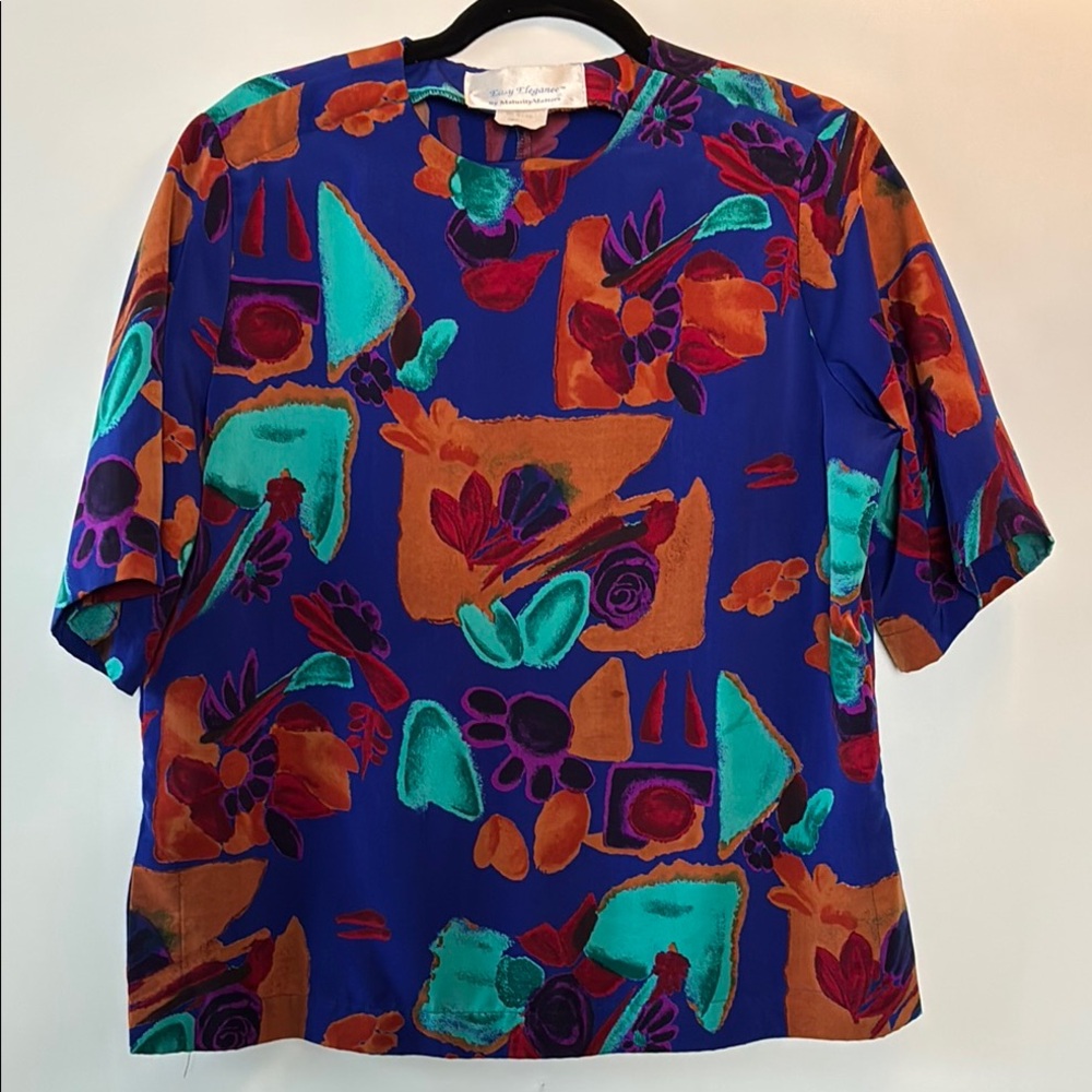 Vintage Colorful Floral Women's Top by Easy Elegance